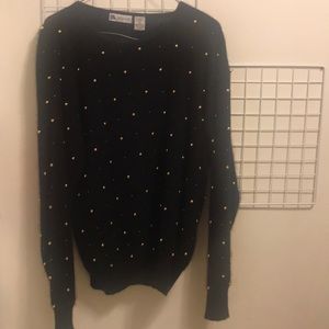 Black Vintage Gold beaded Sweater